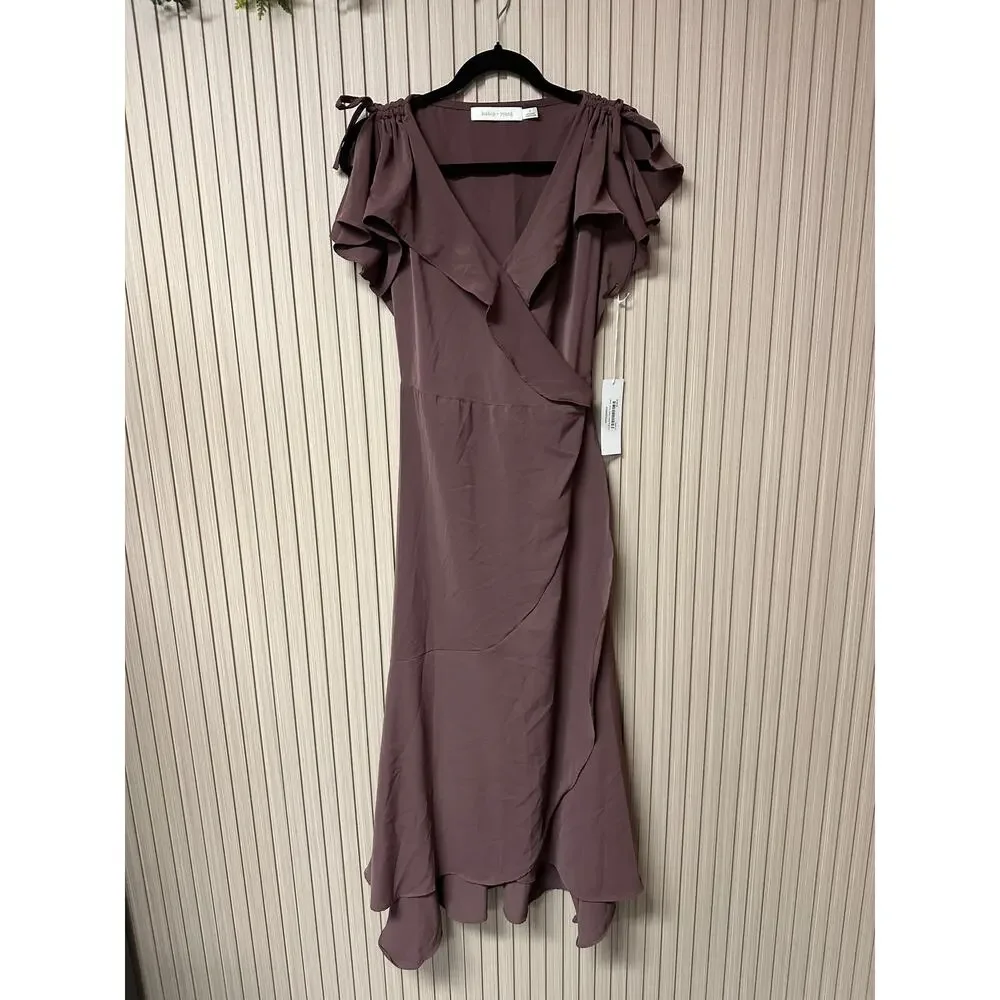 Bishop + Young Tara Wrap Midi Dress Anise Women’s Size S
